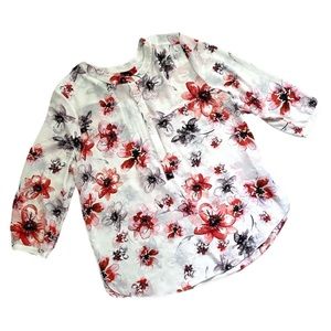 NYDJ petite floral tunic blouse